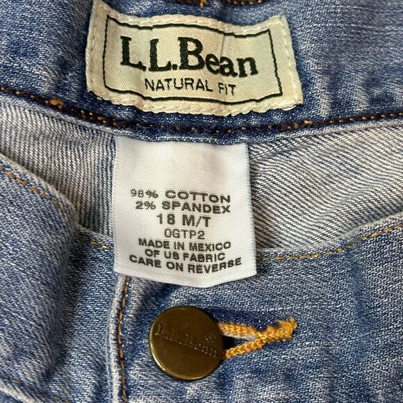L.L. Bean 90s Vintage Natural Fit Wide Leg Mom Jeans Medium Wash Size 18 M/T - Picture 4 of 5